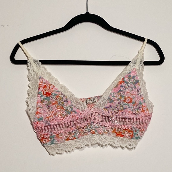 ❌SOLD❌Free People Emma Soft Bra Blossom Combo Pink - Picture 2 of 6